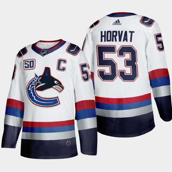 Herren Vancouver Canucks Eishockey Trikot Bo Horvat #53 Throwback Weiß 2000’s Vintage Authentic Player